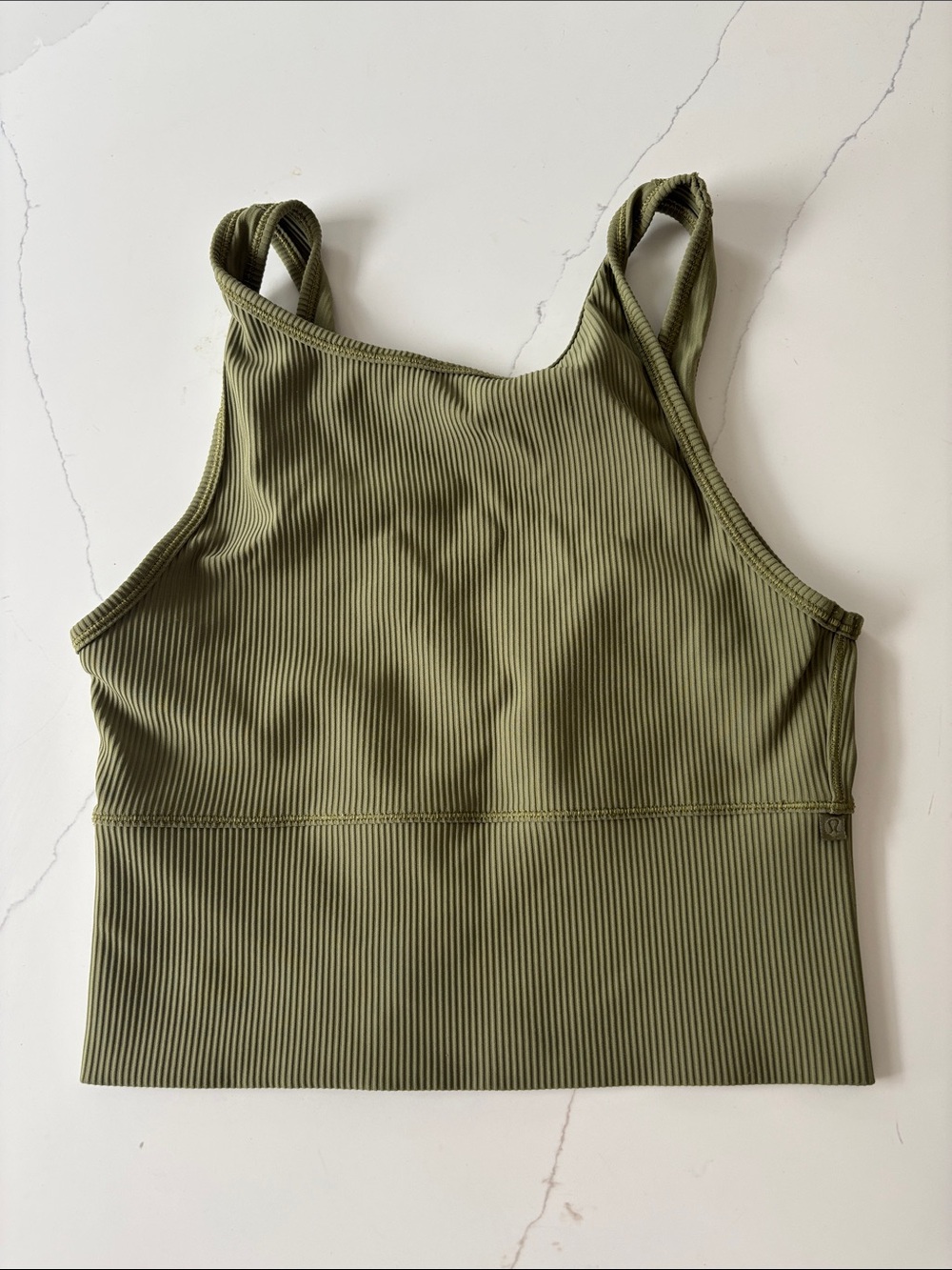lululemon athletica Olive Green Ribbed Crop Tank - Picture 2 of 3